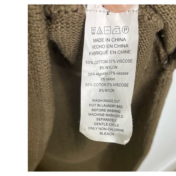 MICHAEL Michael Kors Sweater Long Sleeves Knit Hi-Low Brown Gold Zipper XS - Picture 8 of 11